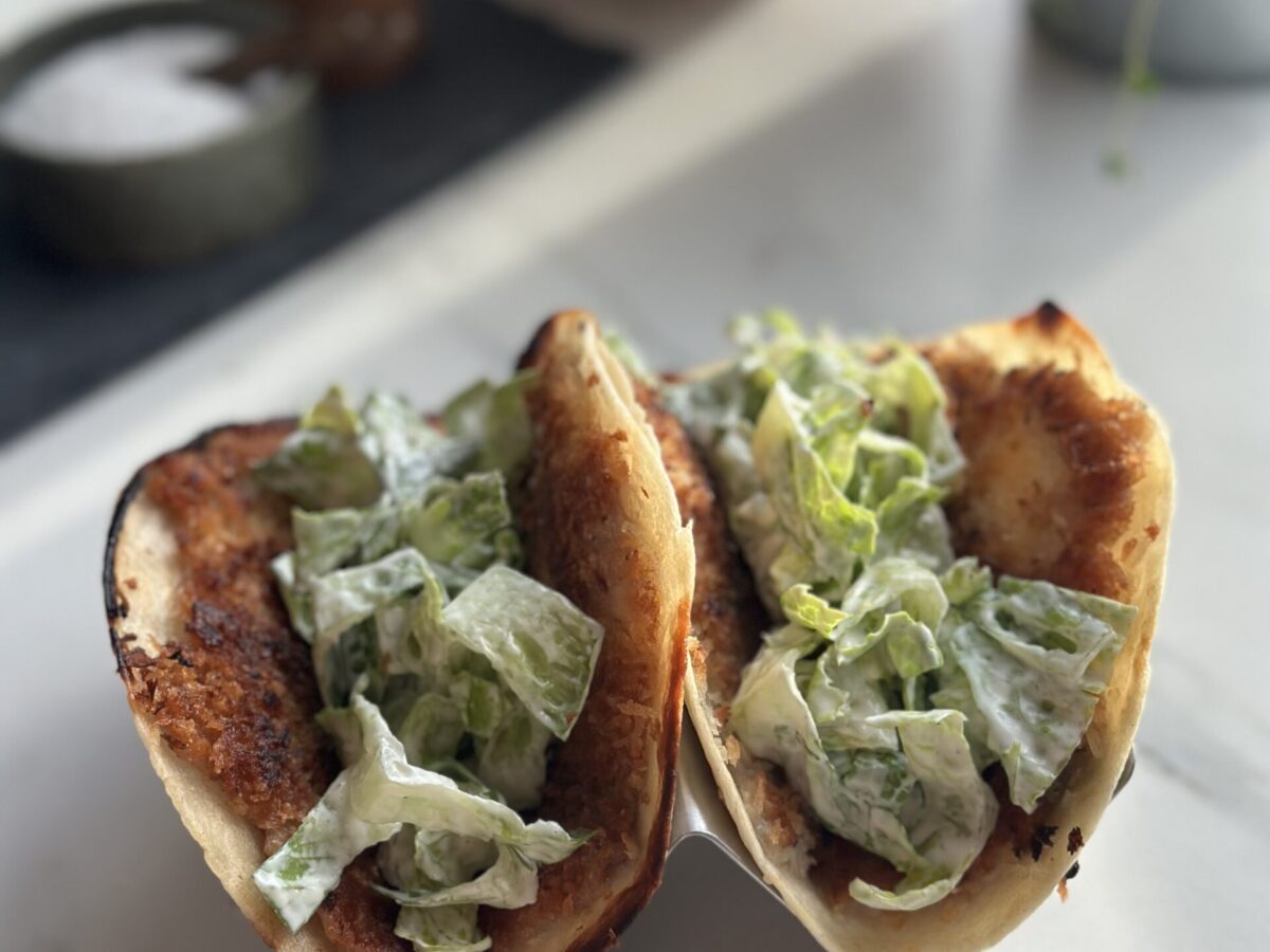 Smashed Cæsar tacos
